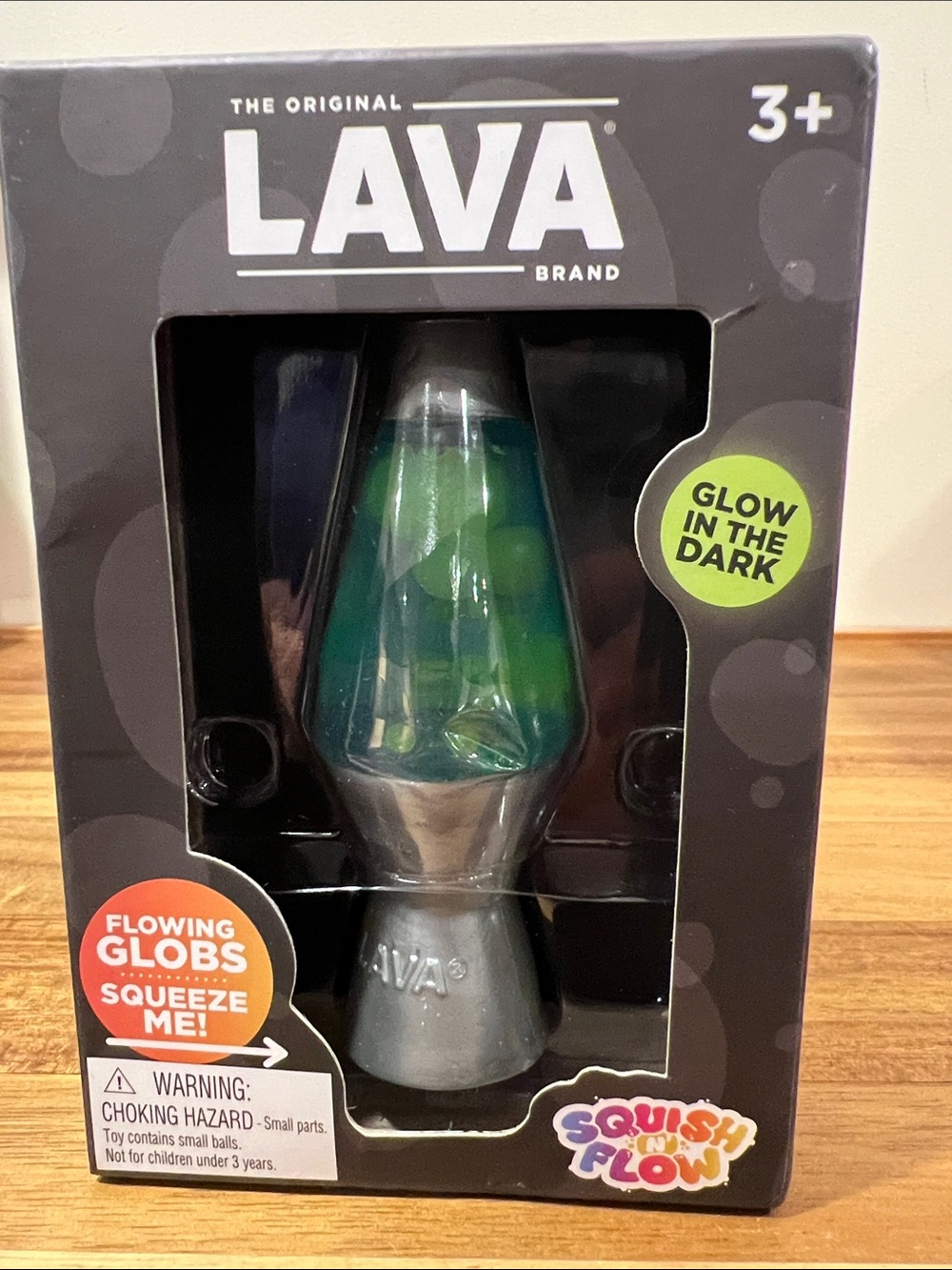 🔥Schylling LAVA Brand Glow-in-the-Dark Green & Blue Lava Lamp Squish Toy 💚💙
